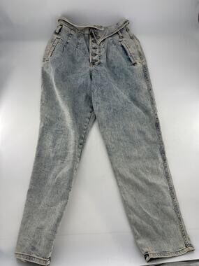 Express Tapered Ankle Jeans Womens Size 6 R Denim Light 80s High Waist Mom Y2k